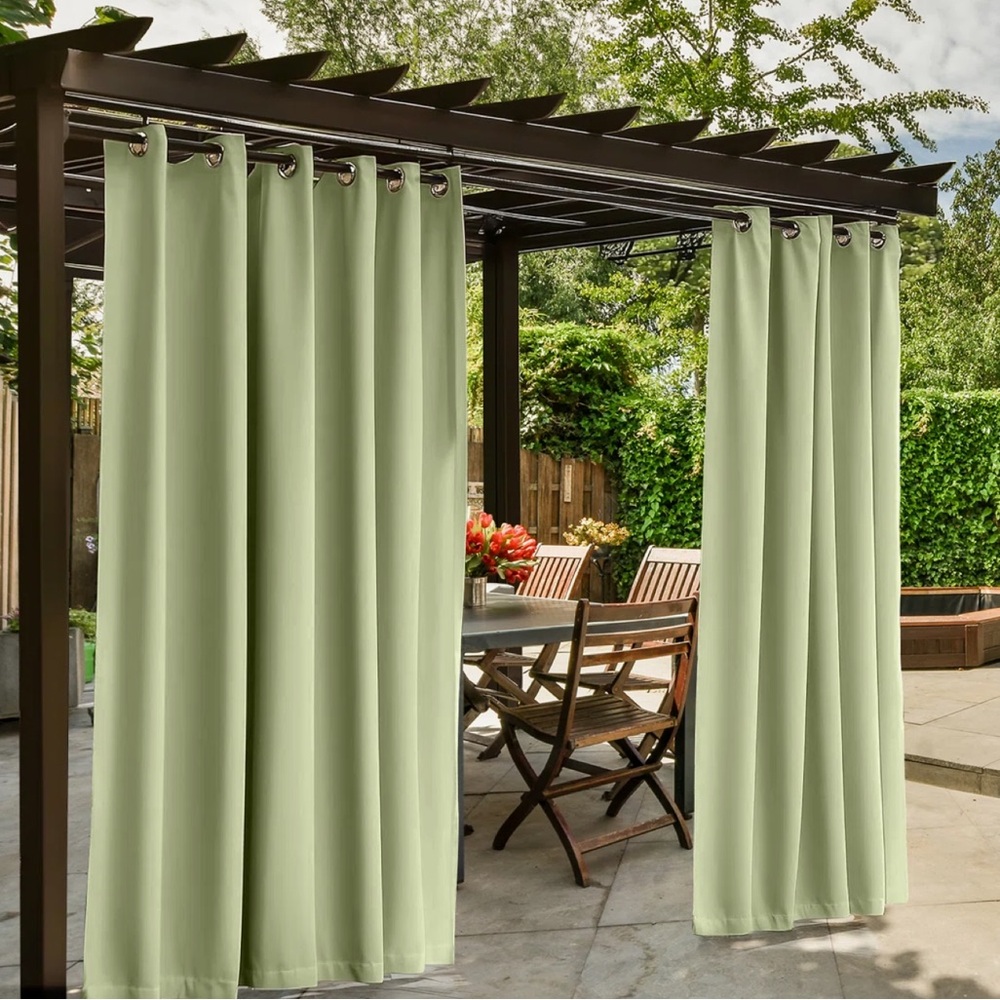 Outdoor Sage Green Privacy Curtains - Neutral Weather-Resistant Panel